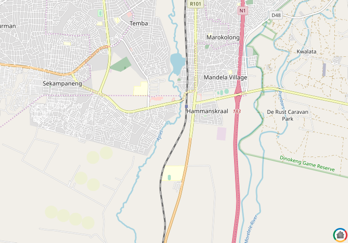 Map location of Hammanskraal